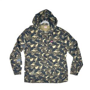 Levi's Men's Olive Camouflage Pullover Drawstring Hoodie Light Fleece Size L